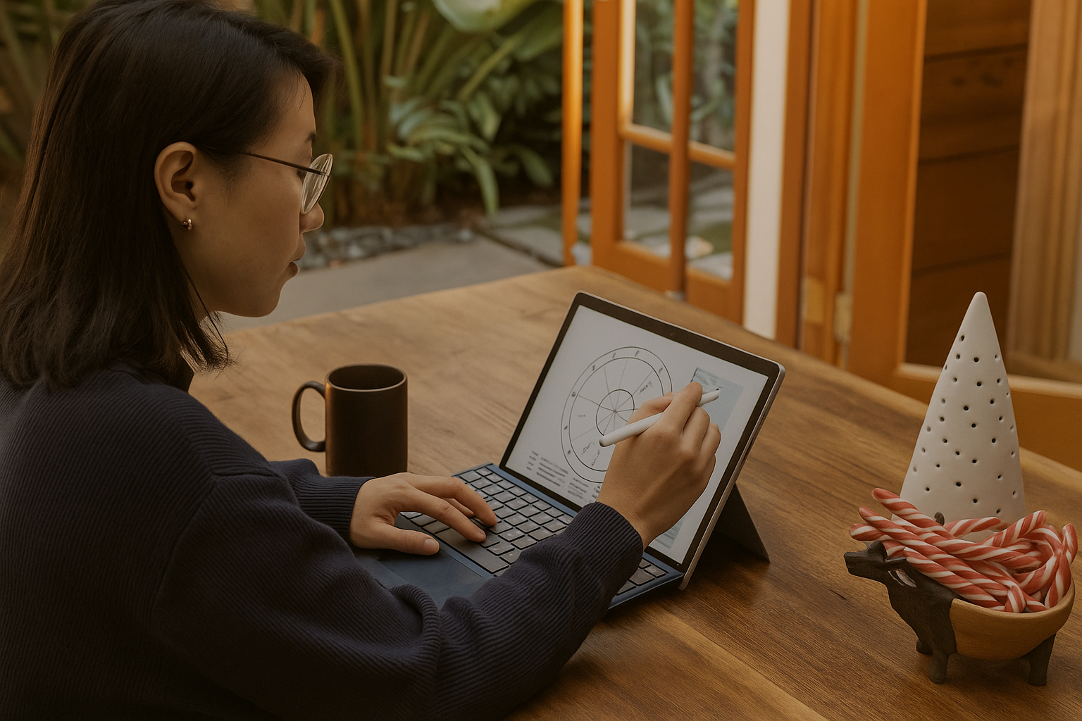 Woman using a tablet device